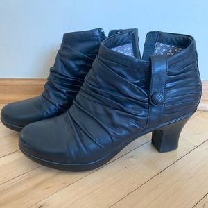 Dansko Black Leather Booties